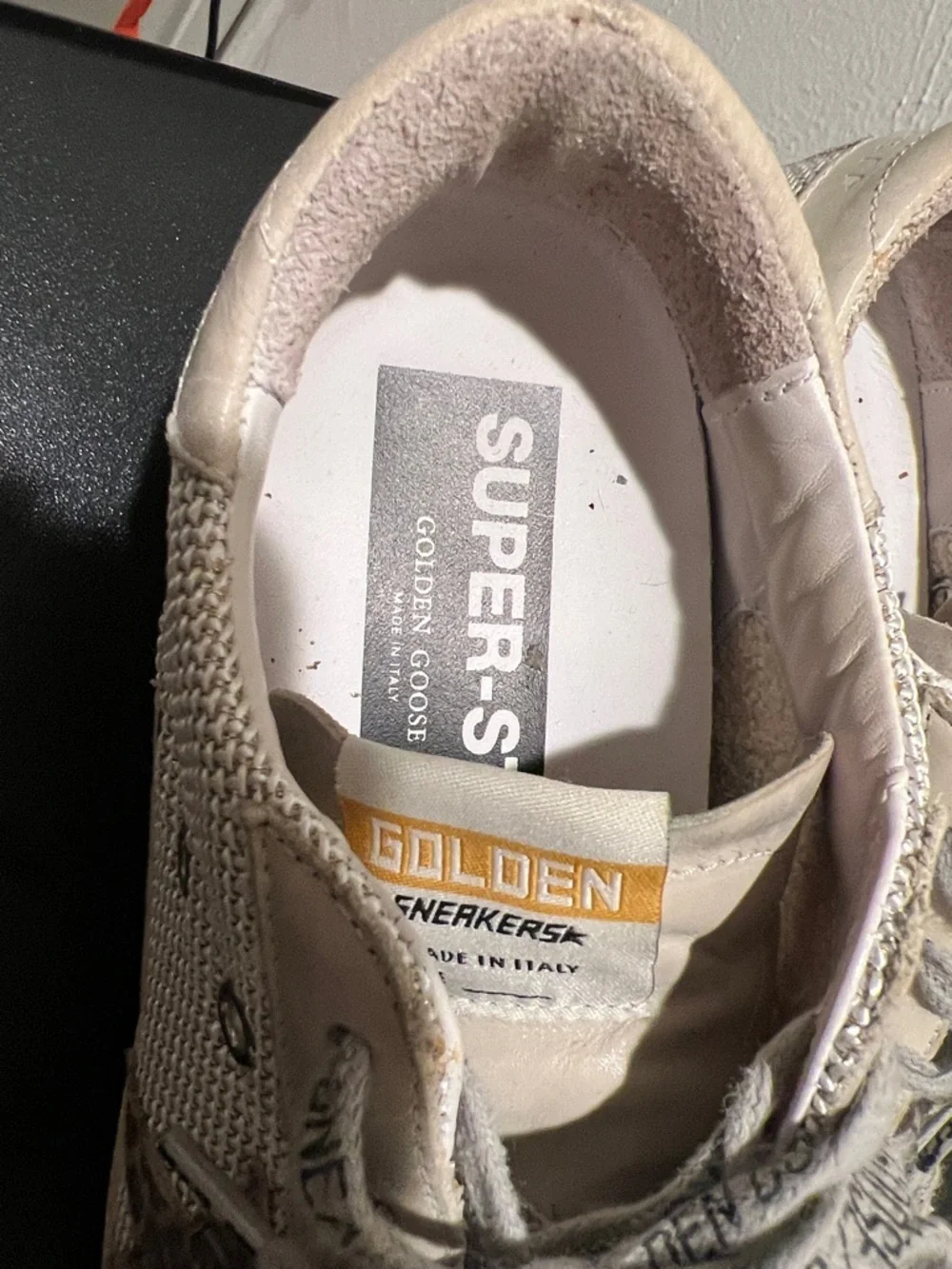 Golden Goose Beige White Sneakers with Leopard Star - Picture 2 of 8